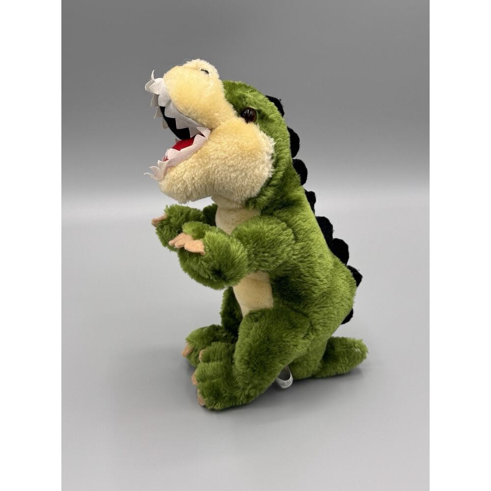 Vintage Green T-Rex Dinosaur Plush 9” Stuffed Animal